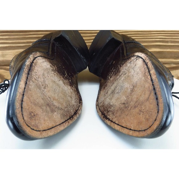 H.H. Brown Shoes Size 10.5 M Black Wingtip Oxfords Leather Men 3049X - Picture 9 of 9